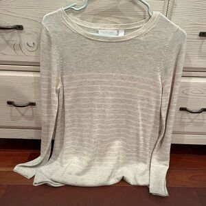 Beautiful The White Company London grey and pink stripe sweater size 4
